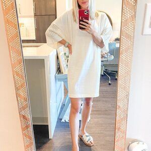 Cream Crochet Detail Shift Dress